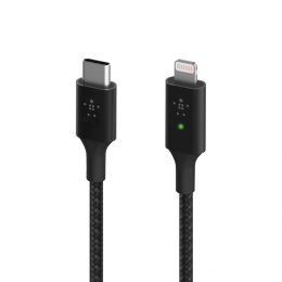 Belkin BELKIN Câble USB-C vers Lightning avec LED (Noir)