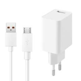 Vivo Adaptateur Secteur 12W + Câble Micro USB Blanc Pour Vivo U1 /iQOO U1x / S1 / U10 /U20 / U3 / V1 /V1 Max /V11 Pro /V11i / V15 / V15 Pro / V17 Neo / V3 / V3 Max / V5 / V5 Lite / V5 Plus / V5s / V7 / V7 Plus / V9 / V9 Youth / X20 / X20 Plus / X20 P