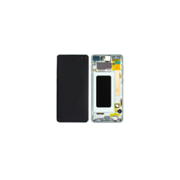 Samsung Original Ecran LCD et Vitre Tactile Argent avec Châssis pour Samsung Galaxy S10 Plus G975 GH82-18834G GH82-18849G