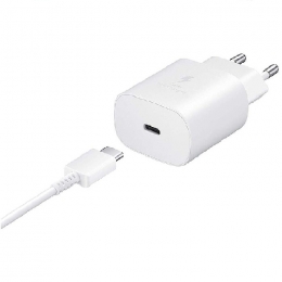 Samsung Original Adaptateur Secteur Rapide EP-TA800 3A 25W + Câble Type C EP-DG977 Blanc Pour