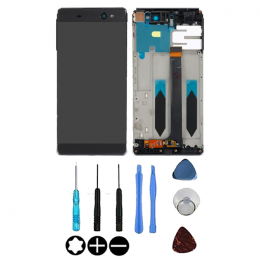 Sony Ecran LCD & Vitre Tactile Noir Assemblés Sur Châssis Pour