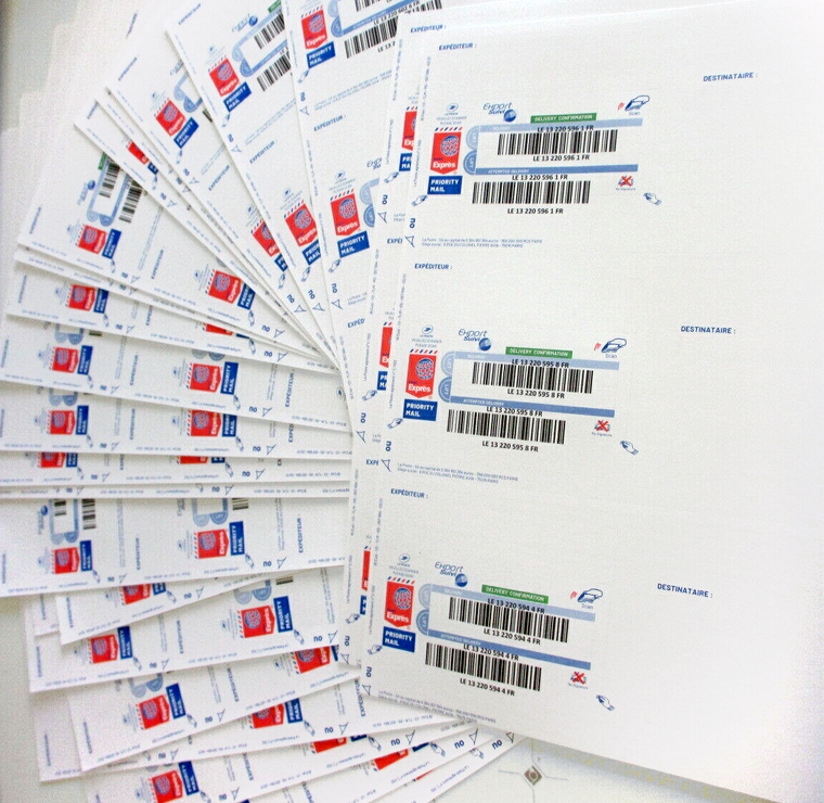 Boite de 300 stickers suivi internationaux, étiquette suivi ...
