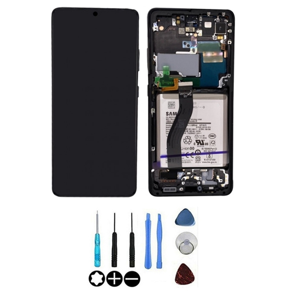 Pour Galaxy S21 ULTRA Vitre Verre NOIR Avant écran Remplacement Réparation  Colle