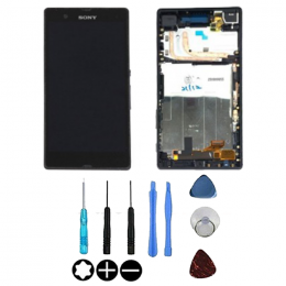 Sony Ecran LCD & Vitre Tactile Noir Assemblés Sur Châssis Pour