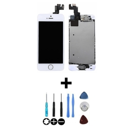 Apple Ecran LCD Complet Blanc Avec Home Bouton Caméra HP et Plaque Métallique Pour