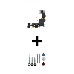 Nappe Dock Connecteur de Charge Noir + Jack + Micro Pour