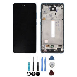 Samsung Ecran LCD & Vitre tactile Bleu Assemblés Sur Châssis Pour
