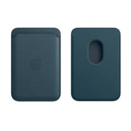 Apple iPhone Porte-cartes en cuir MagSafe Bleu Baltique Pour