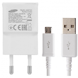 Samsung Original Adaptateur Secteur ETA-U90E 5V 2A + Câble Micro USB 1M ECB-DUA4EWE Blanc Pour