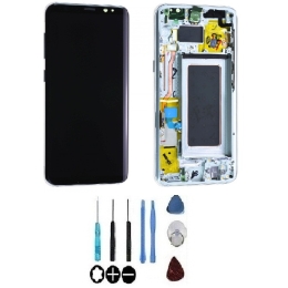 Samsung Original Ecran LCD & Vitre tactile Argent Assemblés Sur Châssis Pour