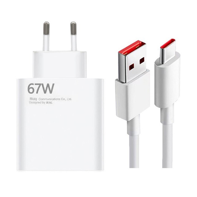 67W Chargeur Rapide avec Câble USB C 1m pour Redmi Note 13 Pro 12
