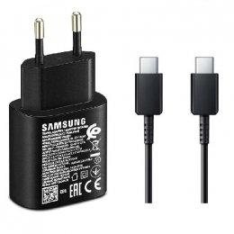 Samsung Original Adaptateur Secteur Rapide EP-TA800 3A 25W + Câble Type C EP-DG977 Noir Pour
