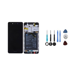 Honor Original Ecran LCD & Vitre tactile Noir Assemblés Sur Châssis Et Batterie Pour