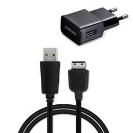 Samsung Ancien Modéle Originale Adaptateur Secteur Noir ETAU90BE + Cable Data Pour B2100 Solid B5722 Duos C3510 Player Light G800 S5 Mini S5230 Player One L600 Mega B2100 Solid extreme S3650 Corby S3030 Tobi E1107 Crest Solar L870 P270 P260 P220 L700 J800 Luxe