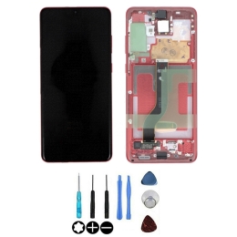 Samsung Originale Ecran LCD & Vitre tactile Rouge Assemblés Sur Châssis Pour