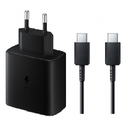 Samsung Original Chargeur EP-TA845EBE 45W + Câble Type C EP-DG977BBE Noir Pour