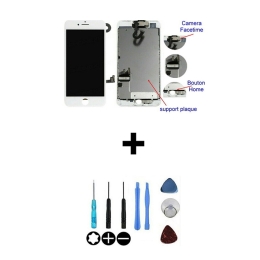 Apple iPhone Ecran LCD Complet Blanc Avec Home Bouton Caméra HP et Plaque Métallique Pour