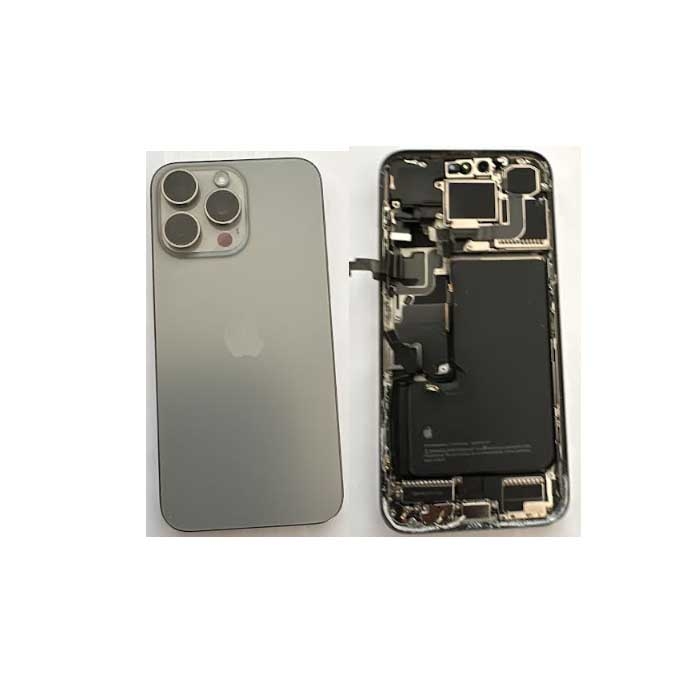 Vitre Arrière Complète IPhone 15 Pro - Avec Logo, Nappe NFC Et Micro - Neuf, Blanc