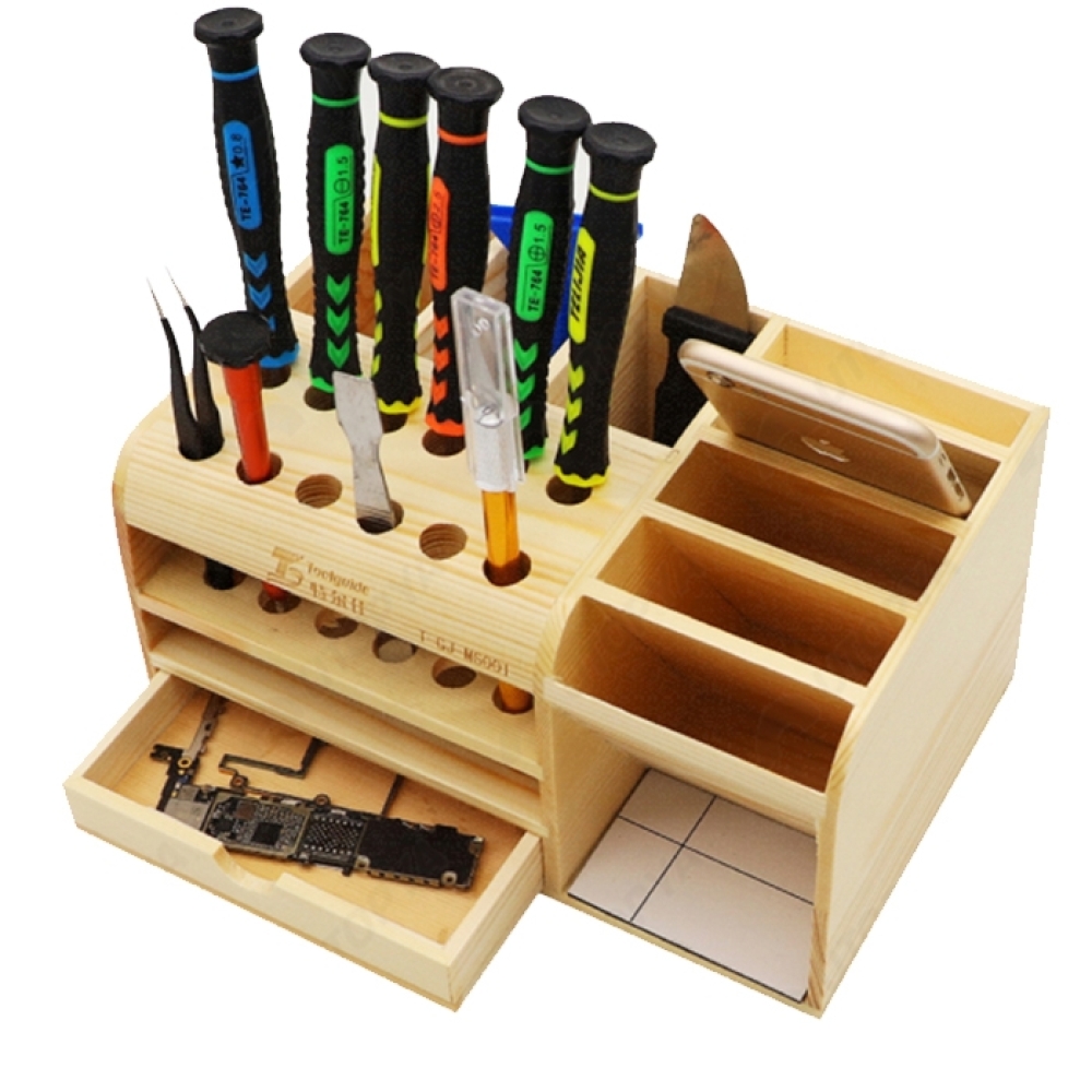 Boite de Rangement Outils Multi-Fonction Bois