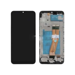 Samsung Ecran LCD et Vitre Tactile avec Châssis Premium Noir pour Samsung Galaxy A03 A035G 163mm