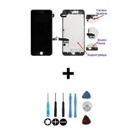 Apple Ecran LCD Complet Noir Avec Home Bouton Caméra HP et Plaque Métallique Pour