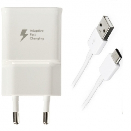 Samsung Original Adaptateur Secteur Rapide EP-TA20 5V 2A + Câble Type C EP-DG950 Blanc Pour