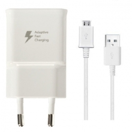 Samsung Original Adaptateur Secteur Rapide EP-TA20 5V 2A + Câble Micro USB EP-DG925 Blanc Pour