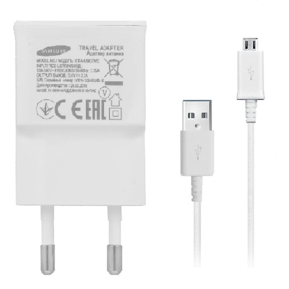 Chargeur pour téléphone mobile Samsung Chargeur secteur plus Câble USB type  C original Blanc