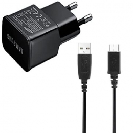 Samsung Original Adaptateur Secteur ETA-U90E 5V 2A + Câble Micro USB 1M ECB-DUA4EWE Noir Pour