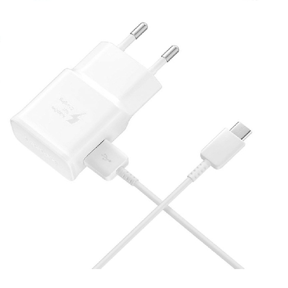 Chargeur pour téléphone mobile Samsung Chargeur secteur plus Câble USB type  C original Blanc